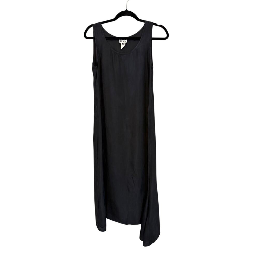 Vintage Carol Horn Shift Tank Dress S Black Midi Casual Minimal Capsule Lounge